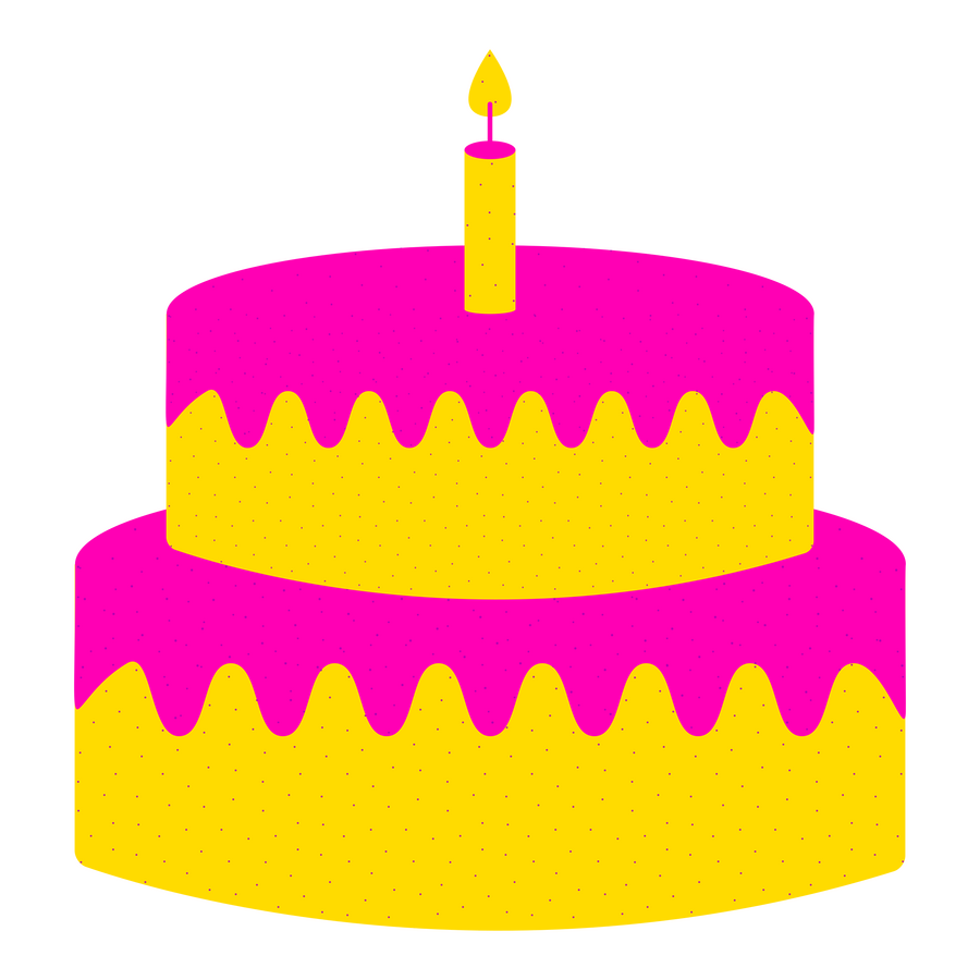 Cute Birthday Cake Flat Design